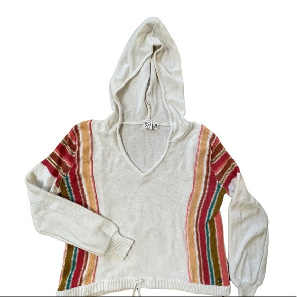 Roxy Small Hooded Sweater Baja Style with Drawstring Bottom - Picture 3 of 6